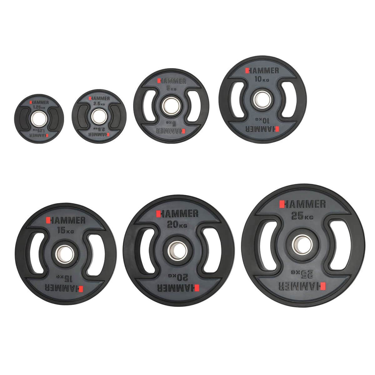 Viktplattor 50 mm 1,25 - 25 kg, PU