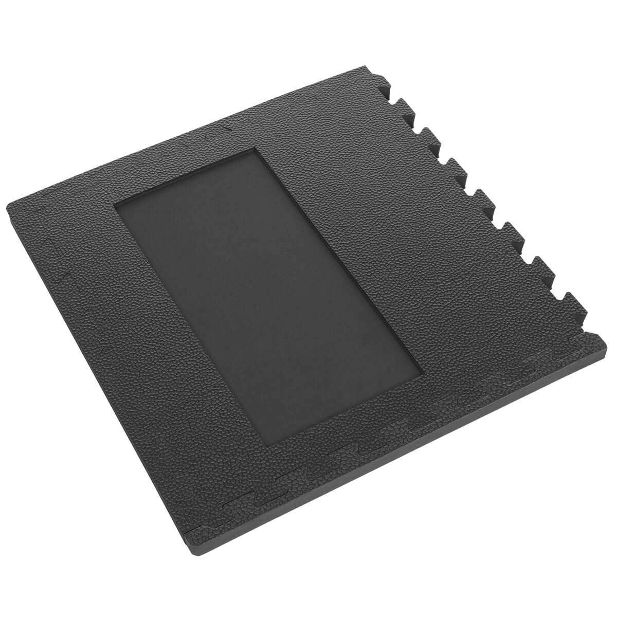 Floor protection mat with recess 