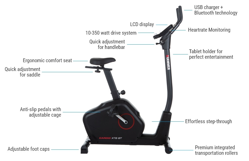 HAMMER Ergometer Cardio XT6 BT at a glance HAMMER Ergometer Cardio XT6 BT at a glance