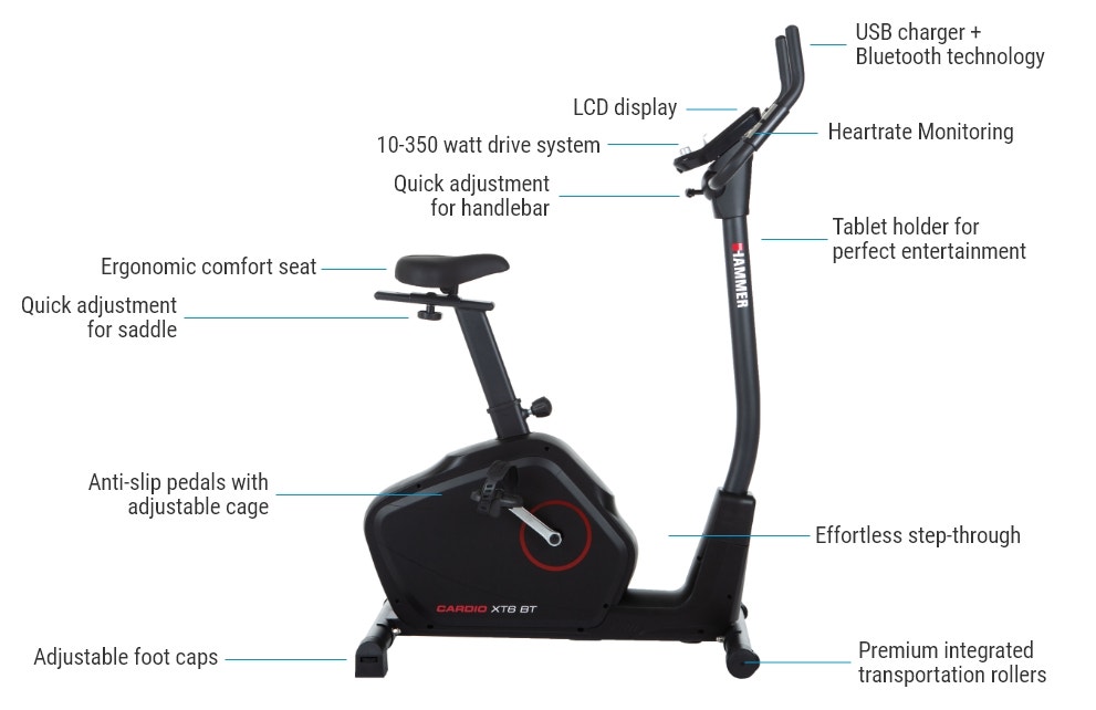 HAMMER Ergometer Cardio XT6 BT at a glance